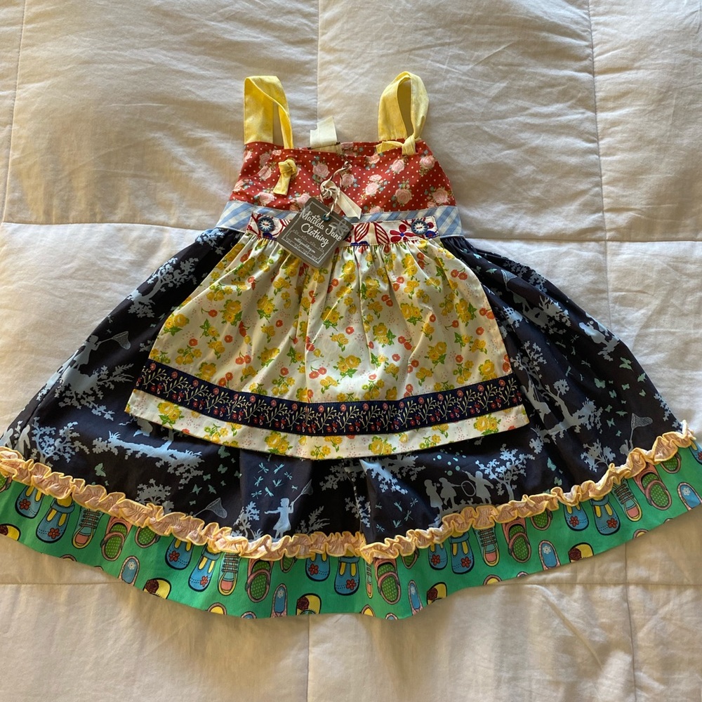 Matilda Jane Gelato Knot Dress with Reversible Apron NWT